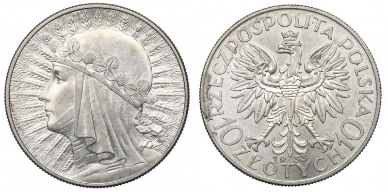 II Republic of Poland, 10 zloty 1933 Polonia Bardzo ładnie zachowane detale i po...