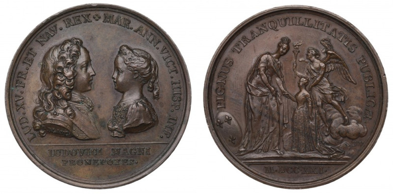 France, Louis XV, Medal 1721 Ciekawszy medal francuski wydany z okazji projektu ...