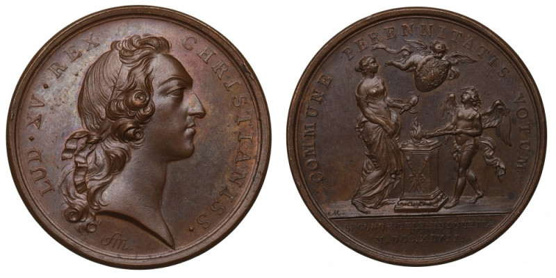 France, Louis XV, Medal 1747 Medal wydany z okazji drugiego małżeństwa delifna. ...