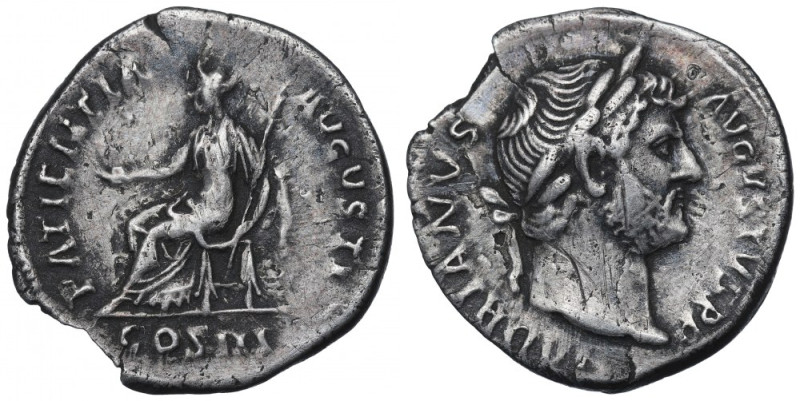 Roman Empire, Hadrian, Denarius Obiegowy przykład bardzo rzadkiej emisji. Odmian...