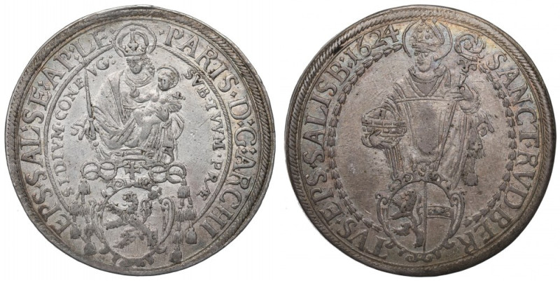 Austria, Archbishopic of Salzburg, Paris von Lodron, Thaler 1624 Ładny przykład ...