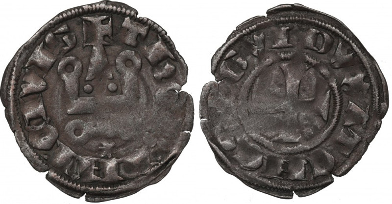 Crusaders, Principality of Achaia, Robert of Taranto, Denarius of Tournois Ładny...