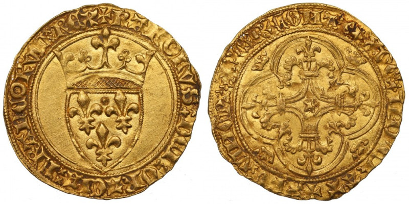 France, Charles VII, Ecu d'or (1385-1422) Bardzo ładny, dobrze wybity przykład t...