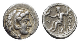KINGS of MACEDON. Alexander III 'the Great'. 336-323 BC. AR Obol (8mm, 0.68 g). Babylon mint. Struck under Stamenes or Archon, circa 324/3 BC. Head of...