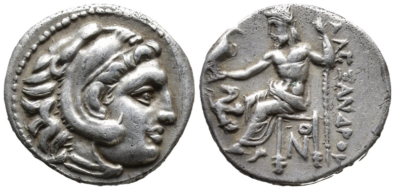 Kingdom of Macedon. Alexander III 'the Great' AR Drachm. (16mm, 4.0 g) Lampsakos...
