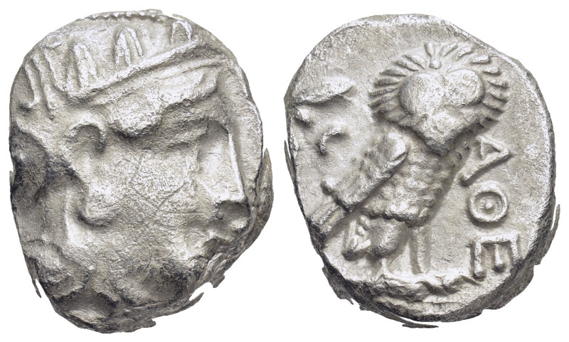 Attica, Athens AR Tetradrachm. (22mm, 16,95 g) Circa 350-294 BC. Helmeted head o...