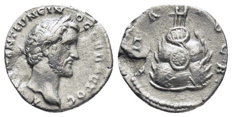 CAPPADOCIA. Caesarea. Antoninus Pius (138–161 AD). AR Drachm (16mm 2,43 g) Obv: ...