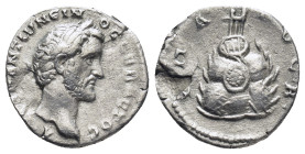 CAPPADOCIA. Caesarea. Antoninus Pius (138–161 AD). AR Drachm (16mm 2,43 g) Obv: ΑΥΤΟΚΡ ΑΝΤωΝΕΙΝΟϹ ϹΕΒΑϹΤΟϹ. Laureate head of Antoninus Pius, right. Re...