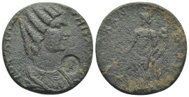 CARIA. Alabanda. Julia Domna, Augusta (AD 193-217) AE Bronze (30mm 16,56 g) Obv: IOVΛIA ΔOMNA AVΓ. Draped bust right. Rev: AΛABANΔEΩN. Tyche standing ...