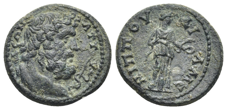 Caria, Attuda AE (18mm, 3,81 g) Uncertain Reign, Magistrate: Menippos, son of Ap...