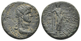IONIA. Ephesus. Statilia Messalina (Augusta, 41-48). Ae. (19mm, 5,71 g) Obv: MECCAΛINAN. Draped bust right. Rev: AIXMOKΛHC EΠ ABIOΛA / EΦE / PΩMH. Rom...