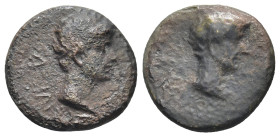 KINGS OF THRACE. Rhoemetalkes I with Augustus (Circa 11 BC-AD 12). Ae. (17mm, 3.67 g) Obv: Diademed head of Rhoemetalkes right. Rev: Bare head of Augu...