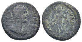LYDIA, Gordus-Julia. Pseudo-autonomous issue. Time of Commodus, AD 177-192. Æ (19mm, 3.73 g). Draped bust of the Senate right / Dionysos standing left...