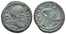 LYDIA. Saitta. Septimius Severus, 193-211. AE (19mm. 4,69 g) Laureate head of Septimius Severus to right. Rev. Herakles standing front, head to left, ...