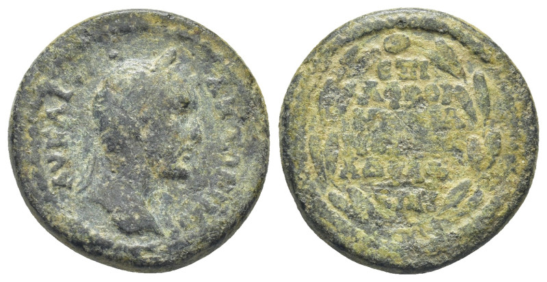 Lydia. Philadelphia. Antoninus Pius AD 138-161. AE (20mm. 6,24 g) Laureate head ...