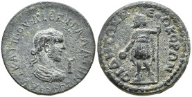PAMPHYLIA. Side. Gallienus (253-268). Ae 10 Assaria. (29mm, 20,6 g) Obv: AVT KAI ΠOV ΛI ЄΓNA ΓAΛΛIHNOC CЄ / I. Laureate, draped and cuirassed bust rig...