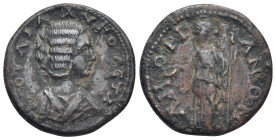 PHRYGIA, Amorium. Julia Domna, 193-211 AD. AE. (24mm, 8,6 g) ΙΟΥΛΙΑ ΑΥΓΟΥϹΤΑ; draped bust of Julia Domna, right. / ΑΜΟΡΙΑΝΩΝ; Hera standing left, hold...