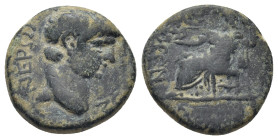 PHRYGIA. Synnada. Nero (54-68 AD). Ti. K. Pison. AE Bronze (16mm 3,67 g) Obv: NEPΩN KAICAP ΣEBAΣTOΣ. Bare head of Nero to right. Rev. TI K ΠICΩN Rev: ...