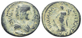 Phrygia. Philomelion. Julia Domna. Augusta AD 193-217. Cl. Traianos, magistrate Bronze Æ (21mm, 6,31 g) IOYΛIA ΔOMNA CEBACT, draped bust of Julia Domn...