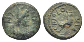 PISIDIA. Antioch. Pseudo-autonomous. Time of Antoninus Pius (138-161). Ae. (12mm, 1.68 g) Obv: ANTIOCHA. Head of Mên right, wearing Phrygian cap and s...