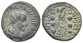 Pisidia, Antioch AE (22mm, 4,89 g) Valerian (253-260) Obv: IMP CAE P AELL OVALERIA[N]; radiate, draped and cuirassed bust of Valerian, right, seen fro...