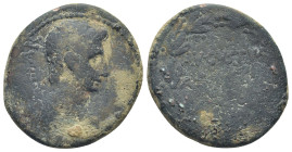 Seleucis & Pieria. Antioch. Augustus. AE, As. (24mm, 9,55 g) 27 BC-14 AD. Obv: CAESAR. Bare head of Augustus, r. Rev: AVGVSTVS. Legend within wreath.