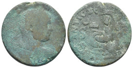 Syria, Antioch. Elagabalus, AD 218-222. AE. (31mm, 19,2 g). Obv: ΑΥΤ ΚΑ Μ ΑΥ ΑΝΤΩΝΕΙΝΟϹ ϹΕ. Laureate, draped and cuirassed bust of Elagabalus, right. ...