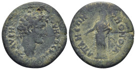 PHRYGIA. Apameia. Marcus Aurelius as Caesar, 144-161. (5.52 Gr. 24mm.), struck under Antoninus Pius. 
Head of Marcus Aurelius to right
Rev. Veiled Hom...