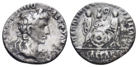 Augustus. Denarius. 7-6 a. C. Lugdunum. (17mm, 3.67 g) Anv.: CAESAR AVGVSTVS DIVI. F. PATER. PATRIE, his laureate head right. Rev.: C.L. CAESARES AVGV...
