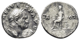 VESPASIAN.(69-79). Denarius. (16mm, 3.0 g) Rome. Obv : IMP CAES VESP AVG P M. Laureate head right. Rev : TRI - POT. Vesta, capite velato, seated left ...
