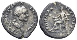 Vespasian. Denarius. (19mm, 3.0 g) 69-79 d.C. Rome. Anv.: IMP CAESAR VESPASIANVS AVG. laureate head to right. Rev.: PON MAX TR P COS VI. Securitas sea...