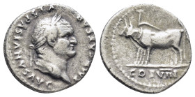 Vespasian. Denarius. 77-78 d.C. Rome. (17mm, 3.13 g) Anv.: IMP CAESAR VESPASIANVS AVG, laureate head right. Rev.: two oxen yoked together, standing ri...