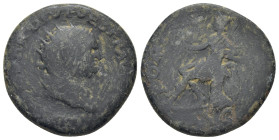 Titus AD 79-81. Rome Dupondius Æ (25mm, 11,6 g). IMP T CAESAR DIVI VES P F AVG P M; radiate head right / ROMA/ SC; Roma seated left on cuirass, shield...