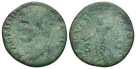 Agrippa, Issue by Titus, 80 - 81 AD AE As, Rome Mint, (24mm, 6,95 g) Obverse: M AGRIPPA L F COS III, head of Agrippa left wearing rostral crown. Rever...