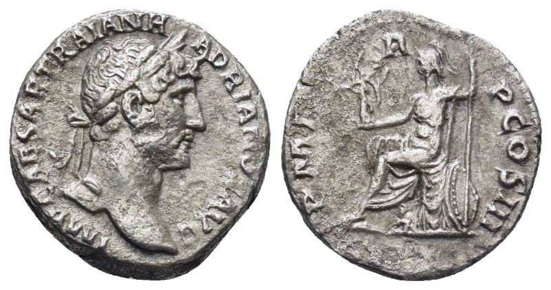 Hadrian (117-138) AR denarius, issued 119-125. Rome, (17mm, 2,99 g). Obv: IMP CA...