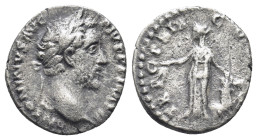 Antoninus Pius, as Augustus (AD 138-161). AR denarius (16mm, 2,71 g). Rome, AD 151-152. ANTONINVS AVG-PIVS P IMP II, laureate head of Antoninus Pius r...