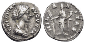 Crispina, Augusta, 178-182. Denarius (18mm, 3.21 g), struck under Commodus, Rome. CRISPINA AVGVSTA Draped bust of Crispina to right. Rev. HIL-A-RITAS ...