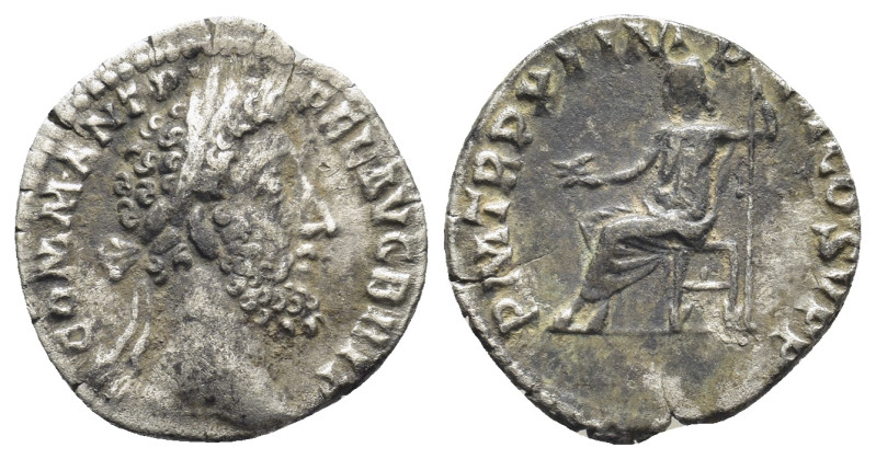 Commodus AR Denarius. (17mm, 1,83 g) Rome, AD 185. M COMM ANT P FEL AVG BRIT, la...