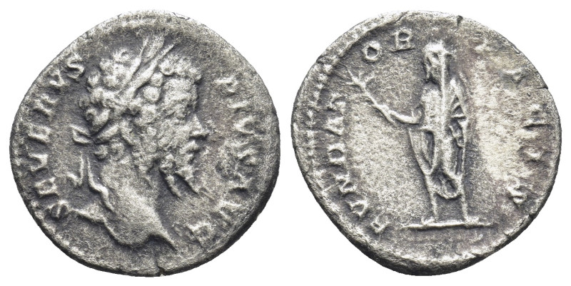 Septimius Severus, 193 - 211 AD Silver Denarius, Rome Mint, (17mm, 2,81 g) Obver...