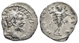 Septimius Severus, 193-211. Denarius (17mm, 2.36 g), Emesa, 194-195. IMP CAE L SEP SEV PERT AVG COS II Laureate head of Septimius Severus to right. Re...