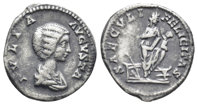 Julia Domna, AD 193-217. AR, Denarius. (17mm, 2.43 g). Rome. Obv: IVLIA AVGVSTA....