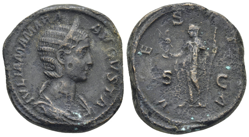 Julia Mamaea. Sestertius. (31mm, 34.94 g) 222-235 d.C. Rome. Anv.: IVLIA MAMAEA ...