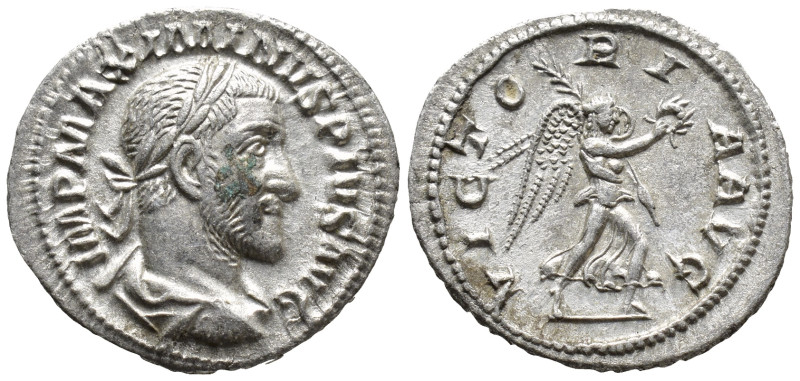 Maximinus AR Denarius. (20mm, 2,9 g) Rome, AD 235-238. IMP MAXIMINVS PIVS AVG, l...
