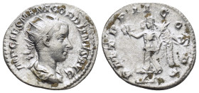 Gordian III, 238-244. Antoninianus (19mm, 3,38 g), Rome, 239. IMP CAES M ANT GORDIANVS AVG Radiate, draped and cuirassed bust of Gordian to right. Rev...