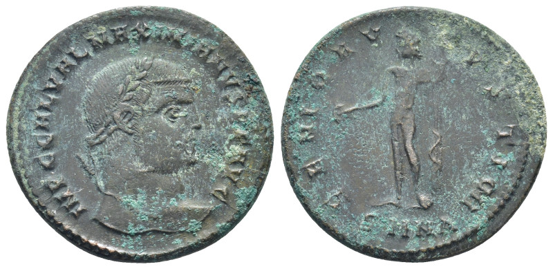 Galerius Maximianus, AD 305-311. AE, Follis. (26mm, 7.4 g). Nicomedia. Obv: IMP ...