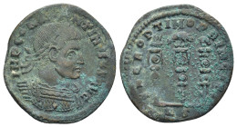 Constantine I. AD 307/310-337. Æ Follis (21mm, 3,58 g). Rome mint, 2nd officina. Struck AD 312-313. Laureate and draped bust right / S P Q R OPTIMO PR...