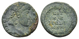 Constantius II (AD 337-361). Antioch AE Bronze (13mm 1,49 g) Obv: D N CONSTAN-TIVS P F AVG. Diademed head of Constantius II to right. Rev. VOT / XX / ...