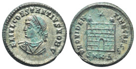 Constantius II (Caesar, 324-337), AE follis (19mm, 3,42 g), Cyzicus, 325/6. Obv: FL IVL CONSTANTIVS NOB C, laureate, draped and cuirassed bust of Cons...