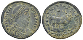 Julian II, AD 360-363. AE, Double Maiorina. (28mm, 8,75 g). Nicomedia. Obv: D N IVLIANVS NOB CAES. Bust of Julian, pearl-diademed, draped, cuirassed, ...