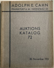 Cahn Adolph E. Aution 72, Teil III. des herzoglich-anhaltischen Münzkabinetts Münzen u Medaillen des Römish-deutschen Reiches und seiner Länder. Frank...